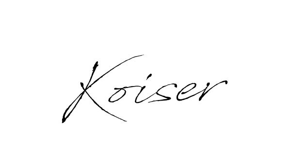 Make a beautiful signature design for name Koiser. With this signature (Antro_Vectra) style, you can create a handwritten signature for free. Koiser signature style 6 images and pictures png