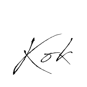 Antro_Vectra is a professional signature style that is perfect for those who want to add a touch of class to their signature. It is also a great choice for those who want to make their signature more unique. Get Kok name to fancy signature for free. Kok signature style 6 images and pictures png