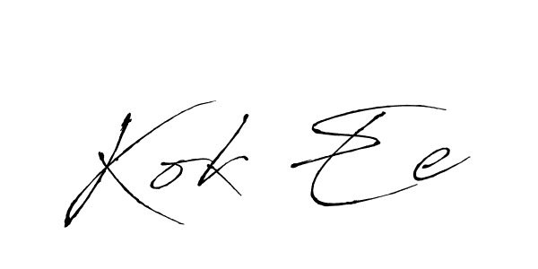 You should practise on your own different ways (Antro_Vectra) to write your name (Kok Ee) in signature. don't let someone else do it for you. Kok Ee signature style 6 images and pictures png