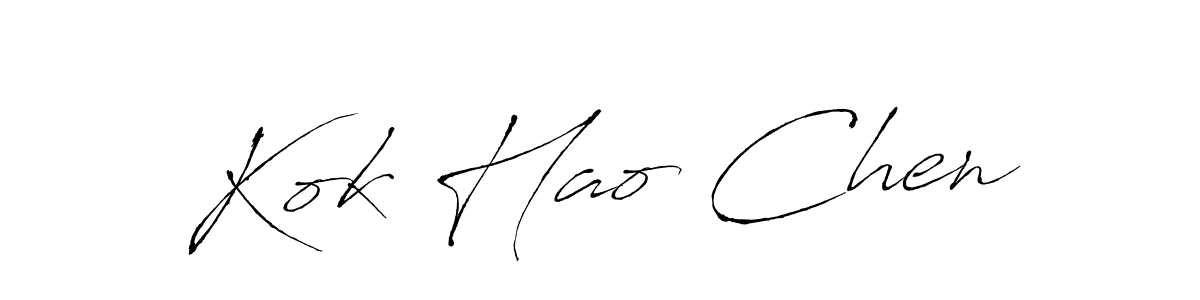 Similarly Antro_Vectra is the best handwritten signature design. Signature creator online .You can use it as an online autograph creator for name Kok Hao Chen. Kok Hao Chen signature style 6 images and pictures png
