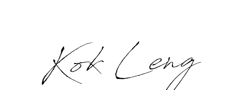 if you are searching for the best signature style for your name Kok Leng. so please give up your signature search. here we have designed multiple signature styles  using Antro_Vectra. Kok Leng signature style 6 images and pictures png