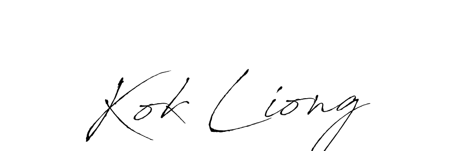 How to make Kok Liong signature? Antro_Vectra is a professional autograph style. Create handwritten signature for Kok Liong name. Kok Liong signature style 6 images and pictures png