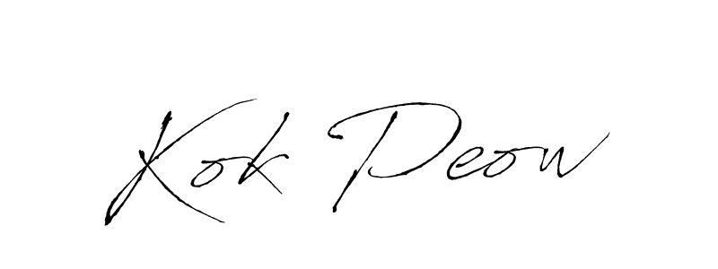 Design your own signature with our free online signature maker. With this signature software, you can create a handwritten (Antro_Vectra) signature for name Kok Peow. Kok Peow signature style 6 images and pictures png