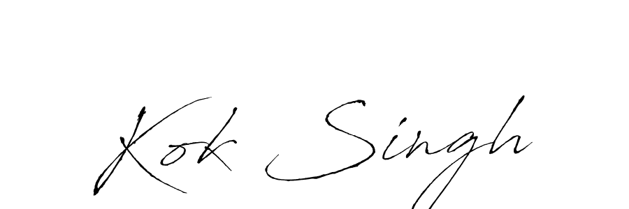 Design your own signature with our free online signature maker. With this signature software, you can create a handwritten (Antro_Vectra) signature for name Kok Singh. Kok Singh signature style 6 images and pictures png