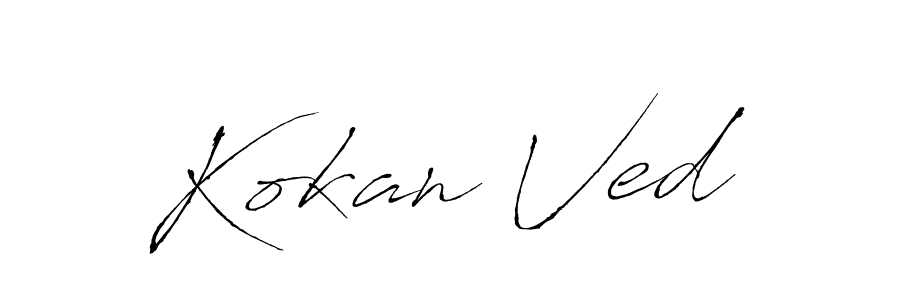 The best way (Antro_Vectra) to make a short signature is to pick only two or three words in your name. The name Kokan Ved include a total of six letters. For converting this name. Kokan Ved signature style 6 images and pictures png