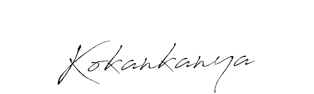 Make a beautiful signature design for name Kokankanya. With this signature (Antro_Vectra) style, you can create a handwritten signature for free. Kokankanya signature style 6 images and pictures png