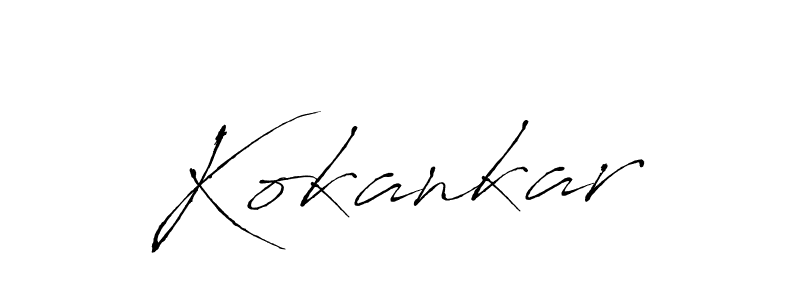 Make a beautiful signature design for name Kokankar. With this signature (Antro_Vectra) style, you can create a handwritten signature for free. Kokankar signature style 6 images and pictures png