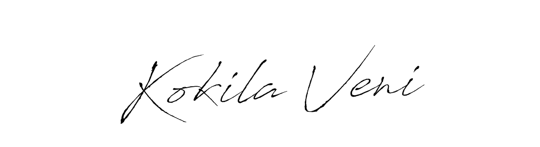 How to make Kokila Veni name signature. Use Antro_Vectra style for creating short signs online. This is the latest handwritten sign. Kokila Veni signature style 6 images and pictures png