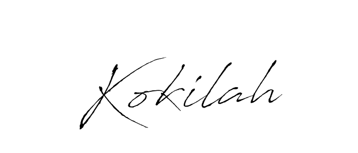 Make a beautiful signature design for name Kokilah. With this signature (Antro_Vectra) style, you can create a handwritten signature for free. Kokilah signature style 6 images and pictures png