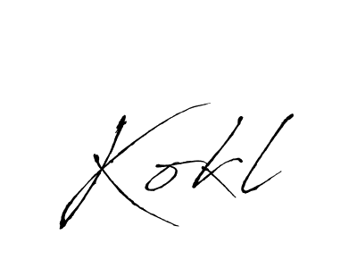 You should practise on your own different ways (Antro_Vectra) to write your name (Kokl) in signature. don't let someone else do it for you. Kokl signature style 6 images and pictures png