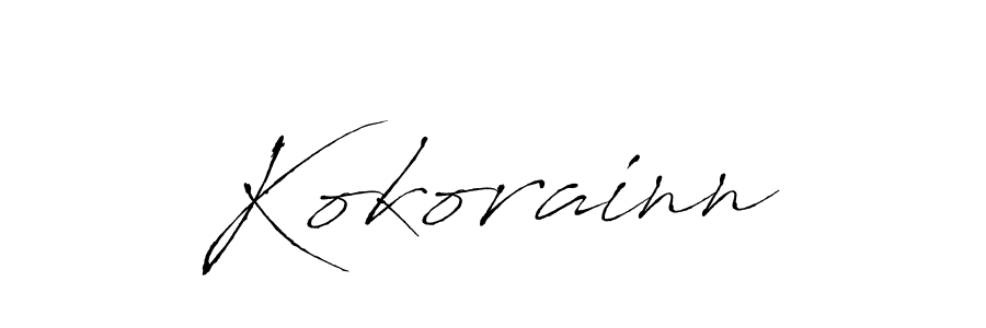 Make a beautiful signature design for name Kokorainn. With this signature (Antro_Vectra) style, you can create a handwritten signature for free. Kokorainn signature style 6 images and pictures png