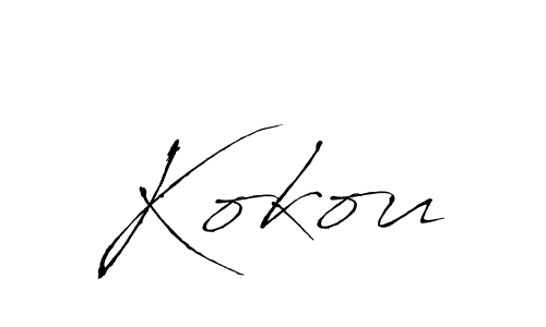 Design your own signature with our free online signature maker. With this signature software, you can create a handwritten (Antro_Vectra) signature for name Kokou. Kokou signature style 6 images and pictures png