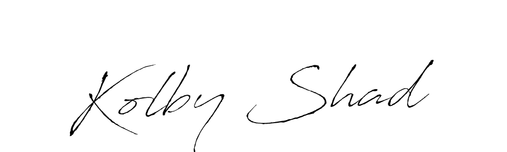How to make Kolby Shad name signature. Use Antro_Vectra style for creating short signs online. This is the latest handwritten sign. Kolby Shad signature style 6 images and pictures png