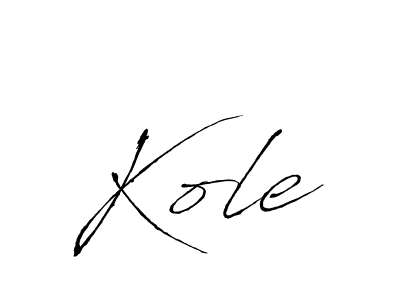 Kole stylish signature style. Best Handwritten Sign (Antro_Vectra) for my name. Handwritten Signature Collection Ideas for my name Kole. Kole signature style 6 images and pictures png