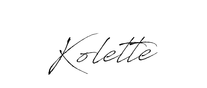 Use a signature maker to create a handwritten signature online. With this signature software, you can design (Antro_Vectra) your own signature for name Kolette. Kolette signature style 6 images and pictures png