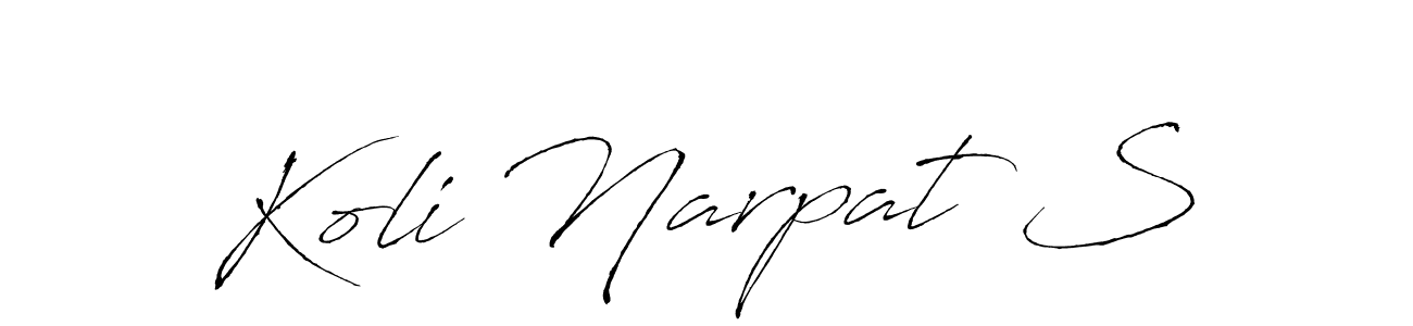 Create a beautiful signature design for name Koli Narpat S. With this signature (Antro_Vectra) fonts, you can make a handwritten signature for free. Koli Narpat S signature style 6 images and pictures png