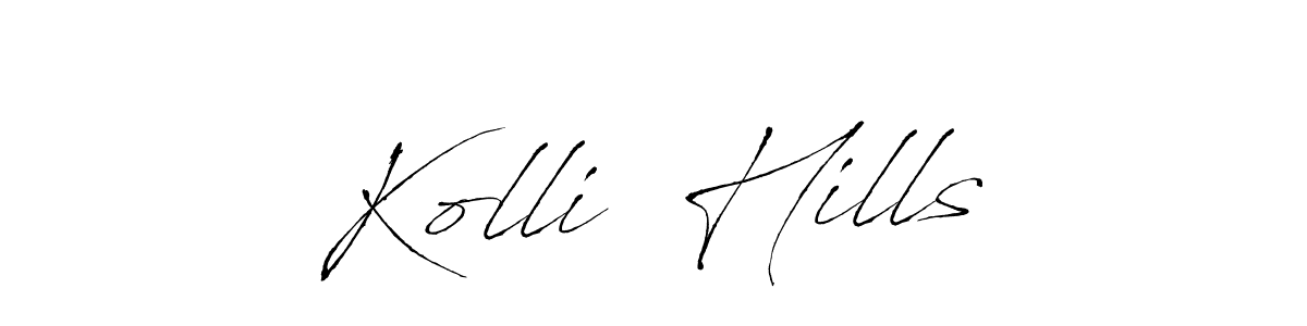 How to make Kolli  Hills name signature. Use Antro_Vectra style for creating short signs online. This is the latest handwritten sign. Kolli  Hills signature style 6 images and pictures png