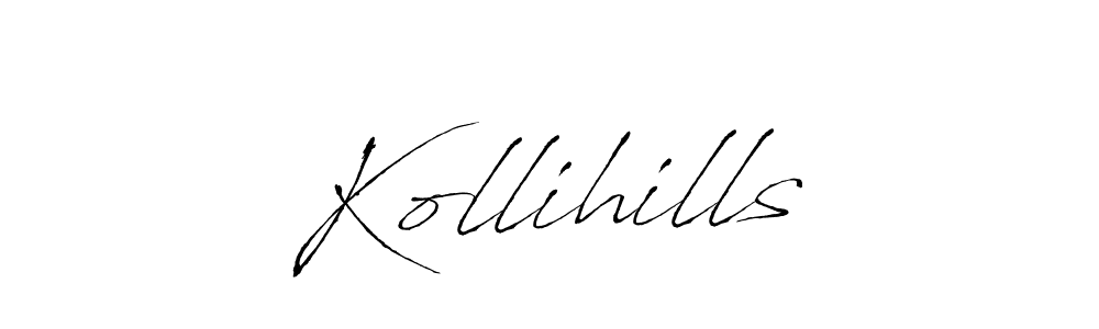 You should practise on your own different ways (Antro_Vectra) to write your name (Kollihills) in signature. don't let someone else do it for you. Kollihills signature style 6 images and pictures png