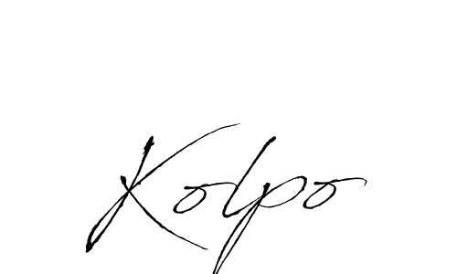 You should practise on your own different ways (Antro_Vectra) to write your name (Kolpo) in signature. don't let someone else do it for you. Kolpo signature style 6 images and pictures png