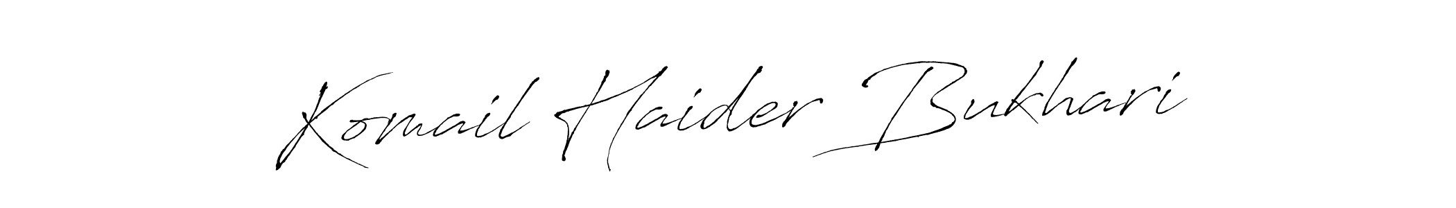 How to make Komail Haider Bukhari name signature. Use Antro_Vectra style for creating short signs online. This is the latest handwritten sign. Komail Haider Bukhari signature style 6 images and pictures png