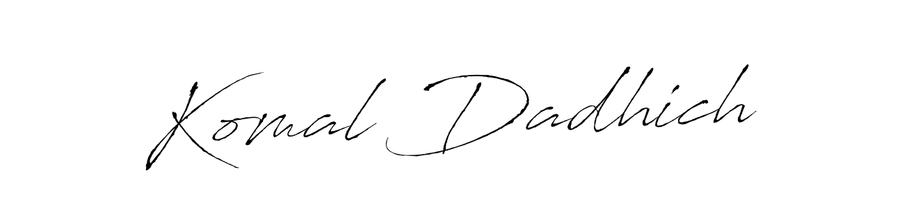 The best way (Antro_Vectra) to make a short signature is to pick only two or three words in your name. The name Komal Dadhich include a total of six letters. For converting this name. Komal Dadhich signature style 6 images and pictures png