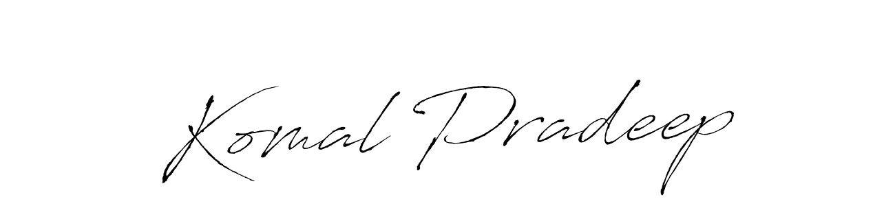 Create a beautiful signature design for name Komal Pradeep. With this signature (Antro_Vectra) fonts, you can make a handwritten signature for free. Komal Pradeep signature style 6 images and pictures png