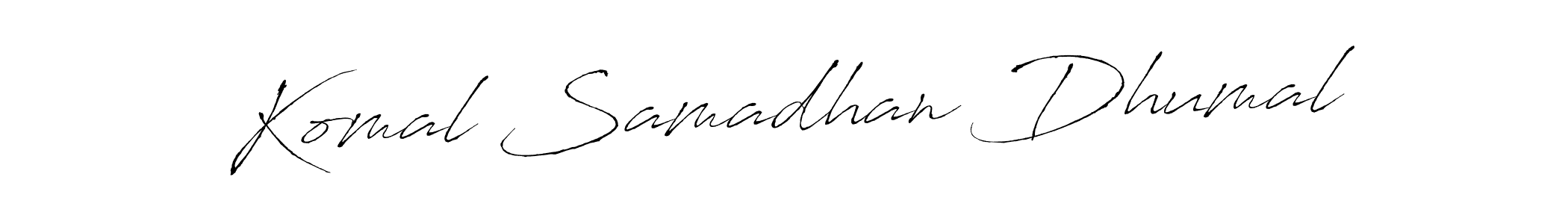 This is the best signature style for the Komal Samadhan Dhumal name. Also you like these signature font (Antro_Vectra). Mix name signature. Komal Samadhan Dhumal signature style 6 images and pictures png