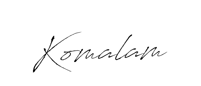 if you are searching for the best signature style for your name Komalam. so please give up your signature search. here we have designed multiple signature styles  using Antro_Vectra. Komalam signature style 6 images and pictures png