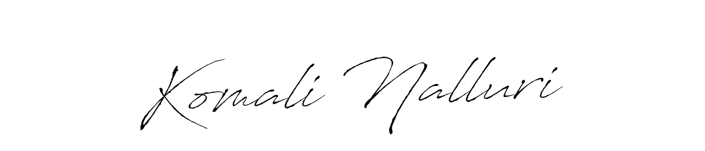 Also You can easily find your signature by using the search form. We will create Komali Nalluri name handwritten signature images for you free of cost using Antro_Vectra sign style. Komali Nalluri signature style 6 images and pictures png