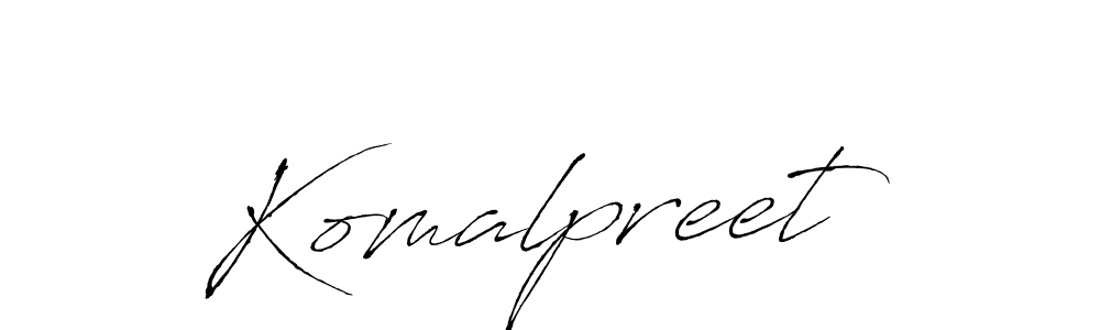 Make a beautiful signature design for name Komalpreet. With this signature (Antro_Vectra) style, you can create a handwritten signature for free. Komalpreet signature style 6 images and pictures png