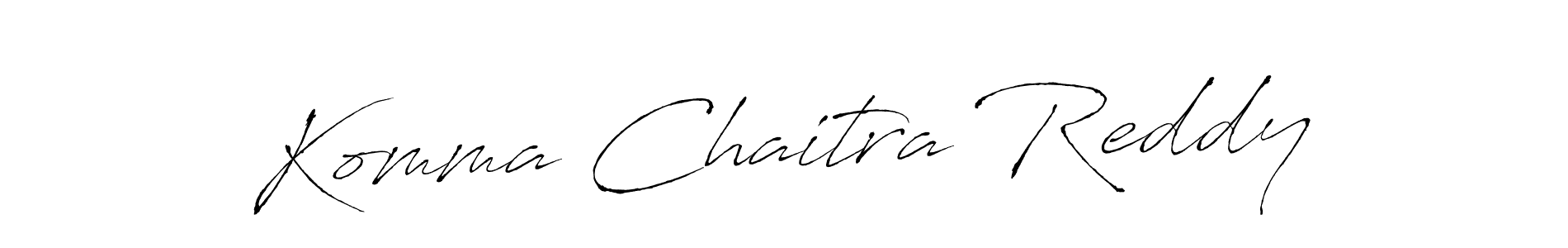 Make a beautiful signature design for name Komma Chaitra Reddy. With this signature (Antro_Vectra) style, you can create a handwritten signature for free. Komma Chaitra Reddy signature style 6 images and pictures png