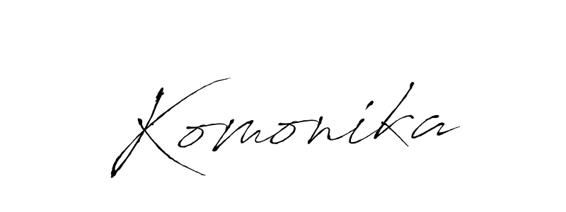 Make a beautiful signature design for name Komonika. With this signature (Antro_Vectra) style, you can create a handwritten signature for free. Komonika signature style 6 images and pictures png