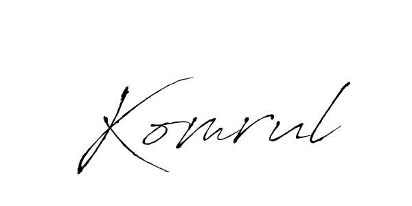 Design your own signature with our free online signature maker. With this signature software, you can create a handwritten (Antro_Vectra) signature for name Komrul. Komrul signature style 6 images and pictures png