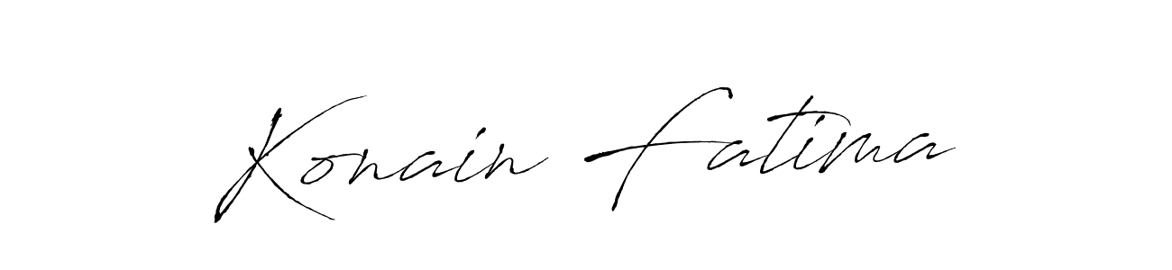 How to make Konain Fatima name signature. Use Antro_Vectra style for creating short signs online. This is the latest handwritten sign. Konain Fatima signature style 6 images and pictures png