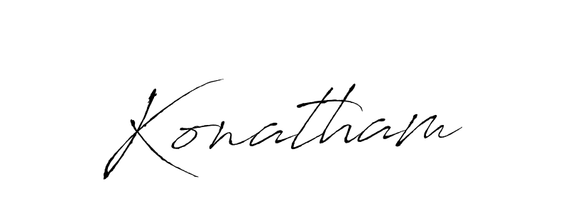 Design your own signature with our free online signature maker. With this signature software, you can create a handwritten (Antro_Vectra) signature for name Konatham. Konatham signature style 6 images and pictures png