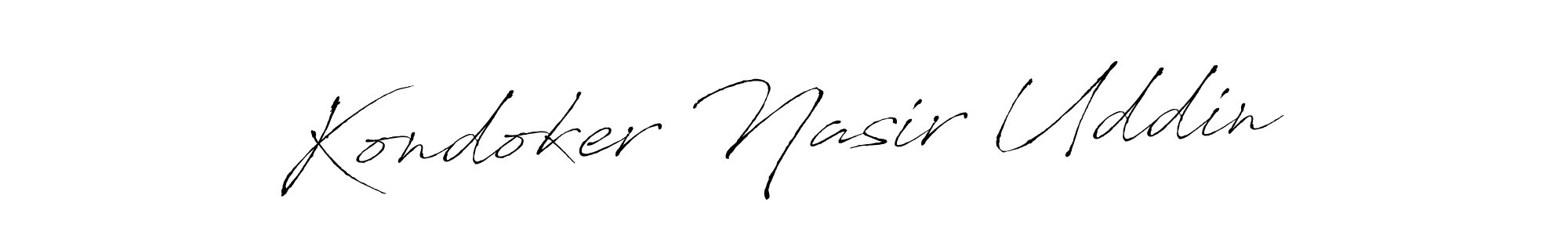 How to make Kondoker Nasir Uddin name signature. Use Antro_Vectra style for creating short signs online. This is the latest handwritten sign. Kondoker Nasir Uddin signature style 6 images and pictures png