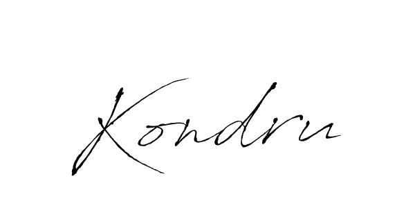 Create a beautiful signature design for name Kondru. With this signature (Antro_Vectra) fonts, you can make a handwritten signature for free. Kondru signature style 6 images and pictures png