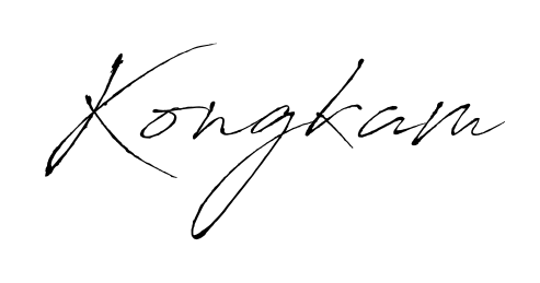The Antro_Vectra font transforms the name Kongkam into an executive sign with sharp precision and distinguished character. Kongkam signature style 6 images and pictures png