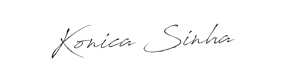 How to make Konica Sinha name signature. Use Antro_Vectra style for creating short signs online. This is the latest handwritten sign. Konica Sinha signature style 6 images and pictures png