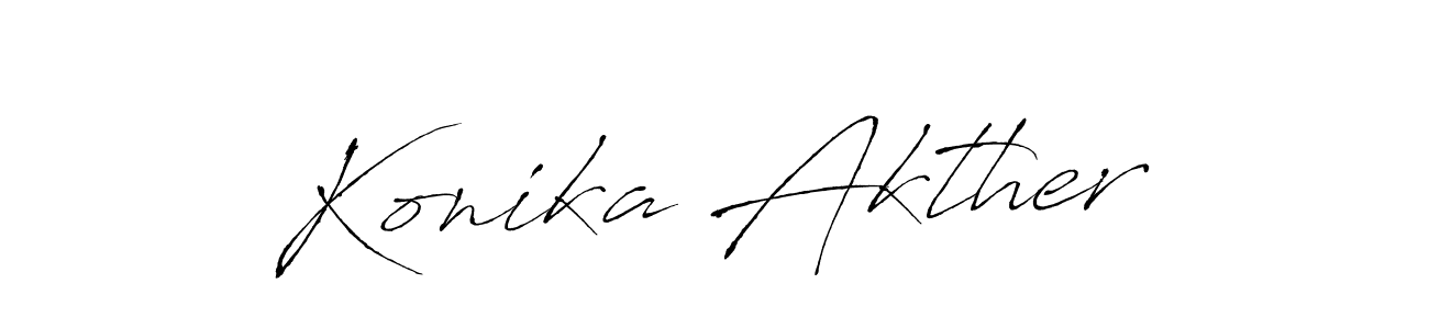 Make a beautiful signature design for name Konika Akther. With this signature (Antro_Vectra) style, you can create a handwritten signature for free. Konika Akther signature style 6 images and pictures png