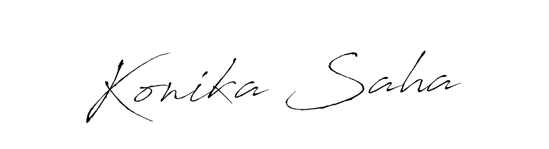 Make a beautiful signature design for name Konika Saha. With this signature (Antro_Vectra) style, you can create a handwritten signature for free. Konika Saha signature style 6 images and pictures png