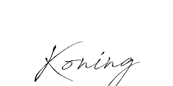 Use a signature maker to create a handwritten signature online. With this signature software, you can design (Antro_Vectra) your own signature for name Koning. Koning signature style 6 images and pictures png