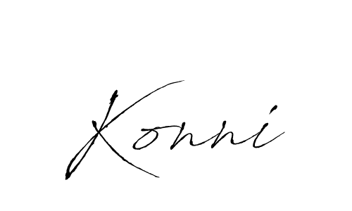 Design your own signature with our free online signature maker. With this signature software, you can create a handwritten (Antro_Vectra) signature for name Konni. Konni signature style 6 images and pictures png