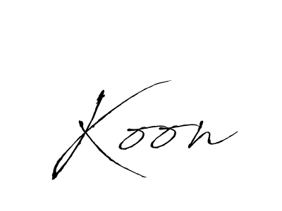 Design your own signature with our free online signature maker. With this signature software, you can create a handwritten (Antro_Vectra) signature for name Koon. Koon signature style 6 images and pictures png