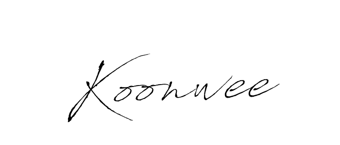 How to make Koonwee name signature. Use Antro_Vectra style for creating short signs online. This is the latest handwritten sign. Koonwee signature style 6 images and pictures png