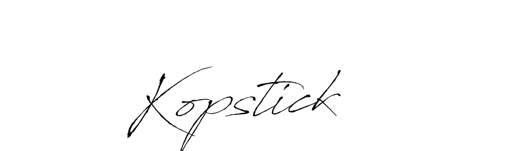 Antro_Vectra is a professional signature style that is perfect for those who want to add a touch of class to their signature. It is also a great choice for those who want to make their signature more unique. Get Kopstick   name to fancy signature for free. Kopstick   signature style 6 images and pictures png