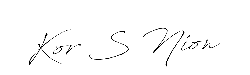 You should practise on your own different ways (Antro_Vectra) to write your name (Kor S Nion) in signature. don't let someone else do it for you. Kor S Nion signature style 6 images and pictures png