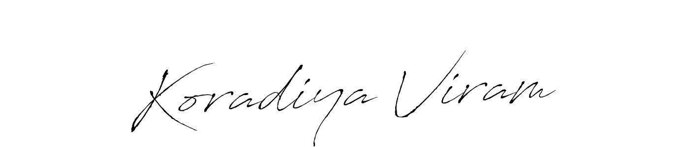 Also we have Koradiya Viram name is the best signature style. Create professional handwritten signature collection using Antro_Vectra autograph style. Koradiya Viram signature style 6 images and pictures png