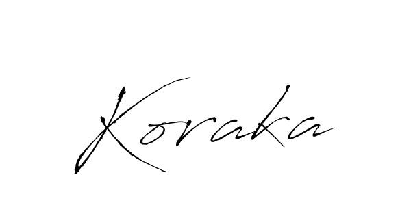 Make a beautiful signature design for name Koraka. With this signature (Antro_Vectra) style, you can create a handwritten signature for free. Koraka signature style 6 images and pictures png