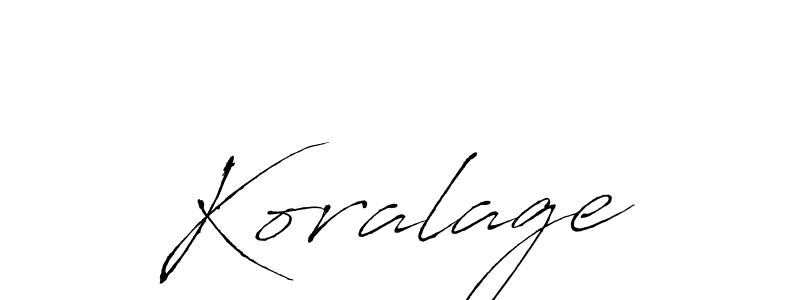 Use a signature maker to create a handwritten signature online. With this signature software, you can design (Antro_Vectra) your own signature for name Koralage. Koralage signature style 6 images and pictures png